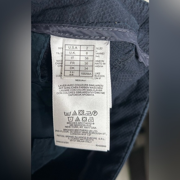 346 Brooks Brothers Womens Sz 2 Navy Sailor Natalie Fit Pants - Picture 5 of 6